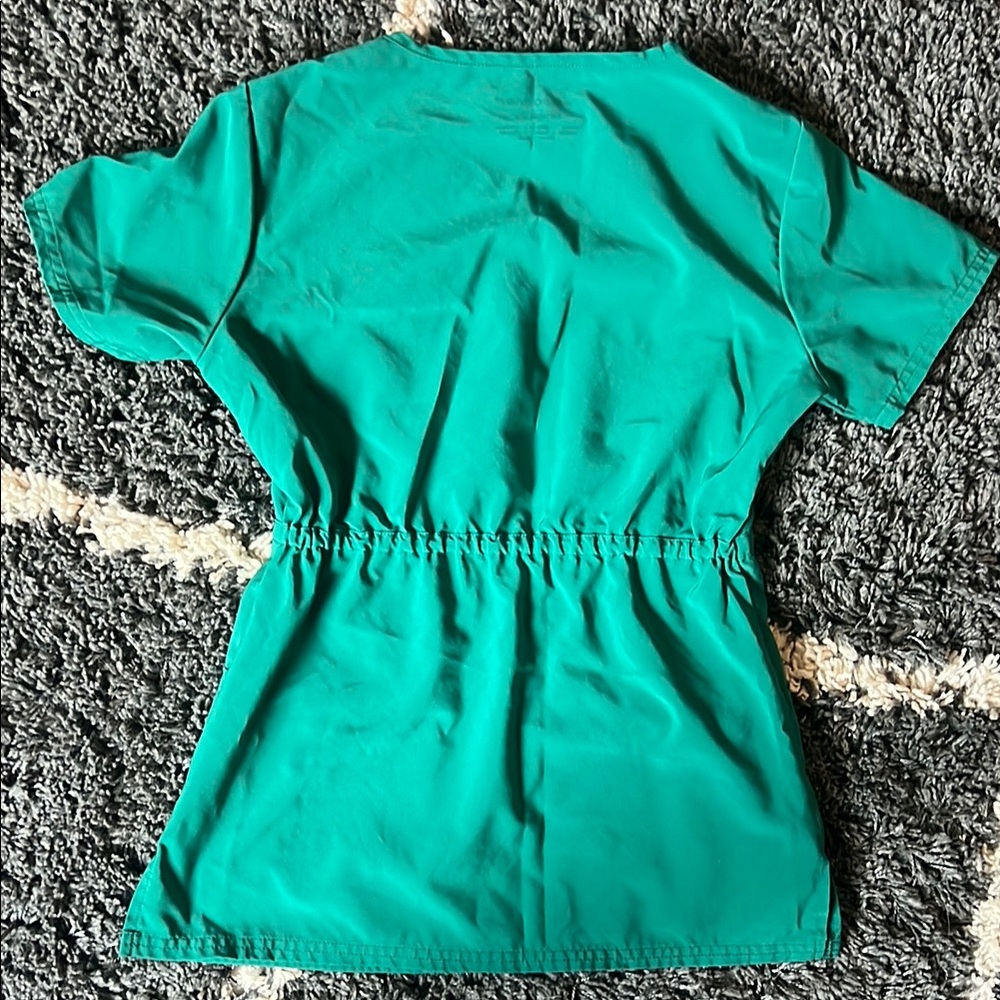 Cherokee Perfect Stretch Green and Purple/Blue Scrub Tops - Picture 6 of 6